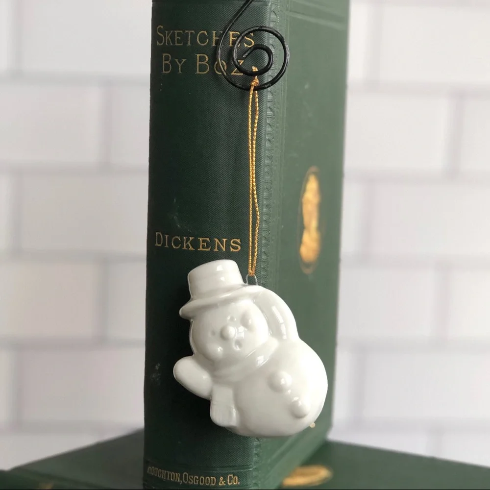 Crate & Barrel White Snowman Scandinavian